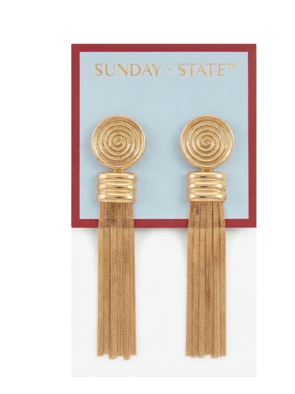 NWT ⚜️💎⚜️ Sunday State Gold Toned Fringe Earrings